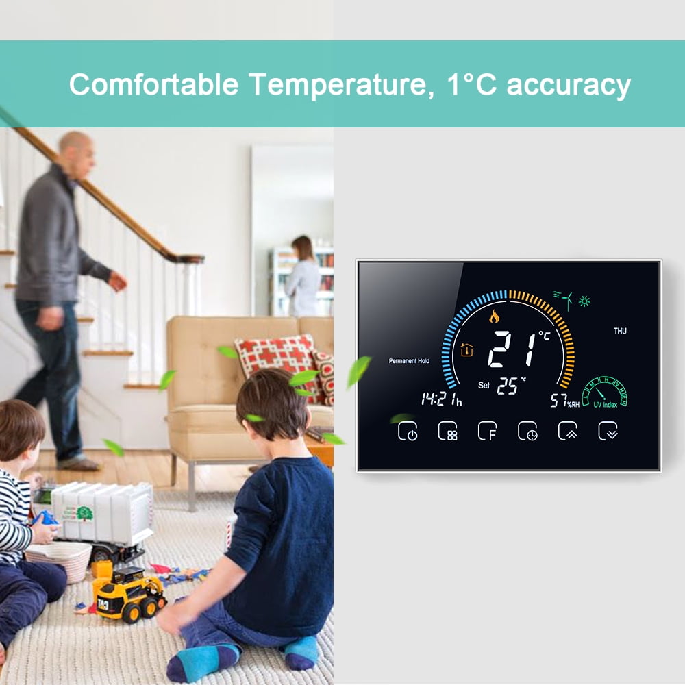 Smart 5+1+1 Voice-Controlled LCD Thermostat
