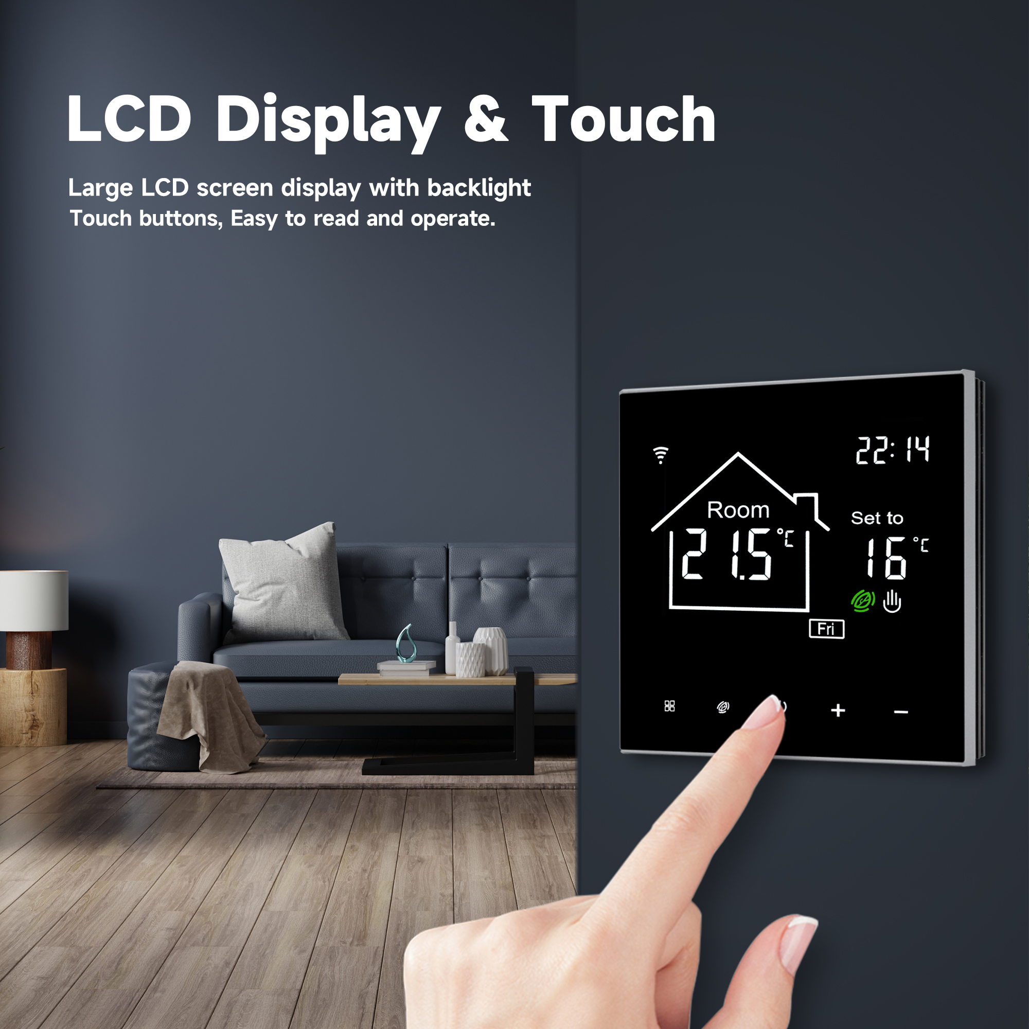 Tuya WiFi Smart Thermostat with Touch Screen Display