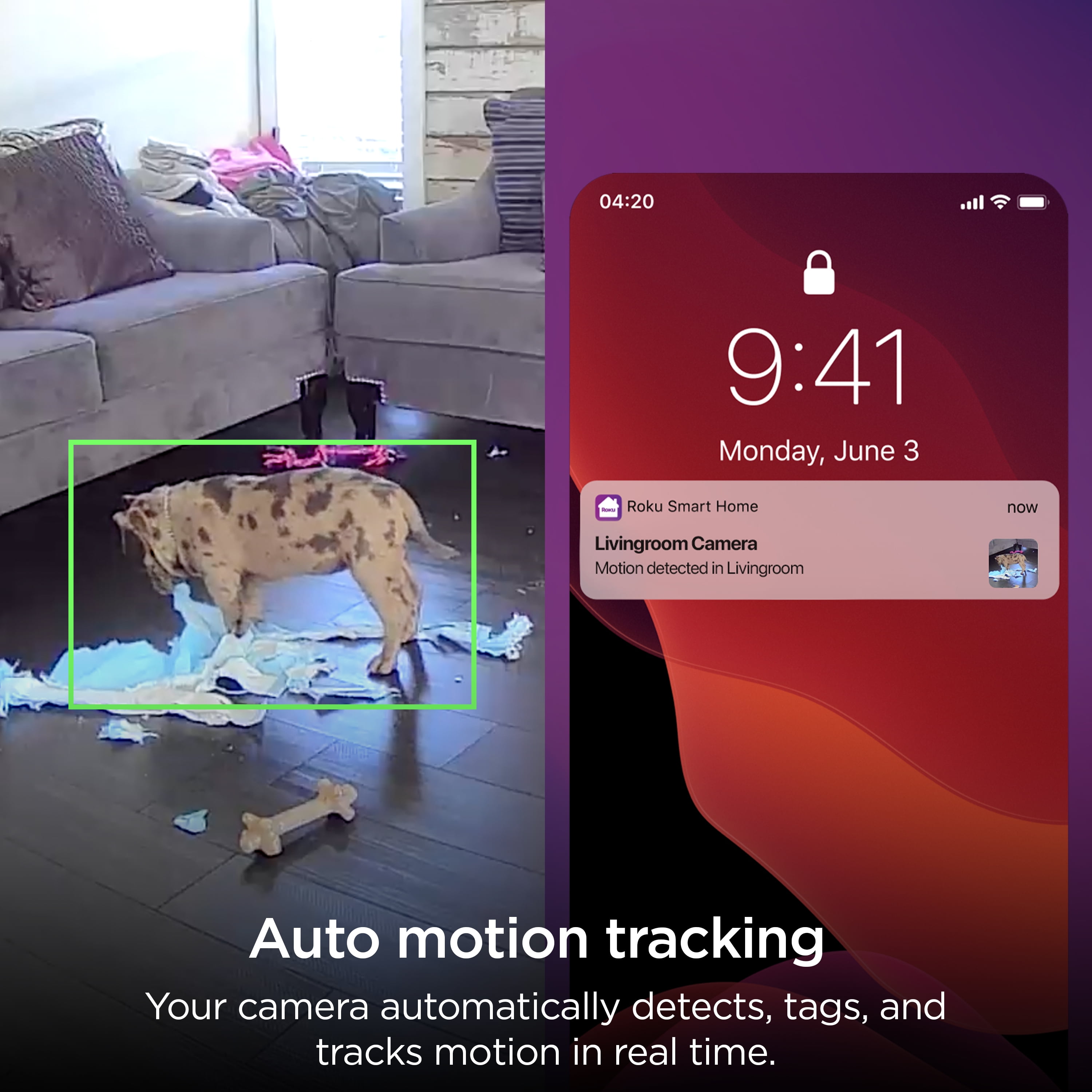 Roku 360° Indoor Security Camera with Motion Tracking