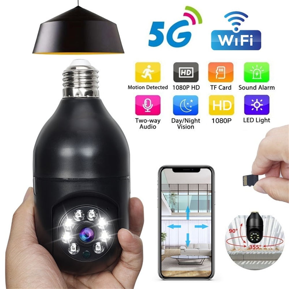 1080p WiFi Light Bulb Camera with Night Vision
