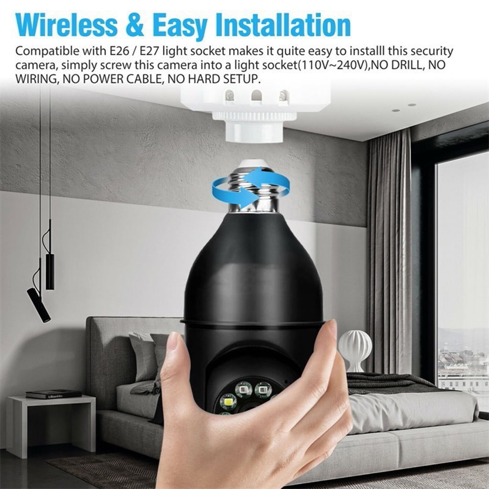 1080p WiFi Light Bulb Camera with Night Vision