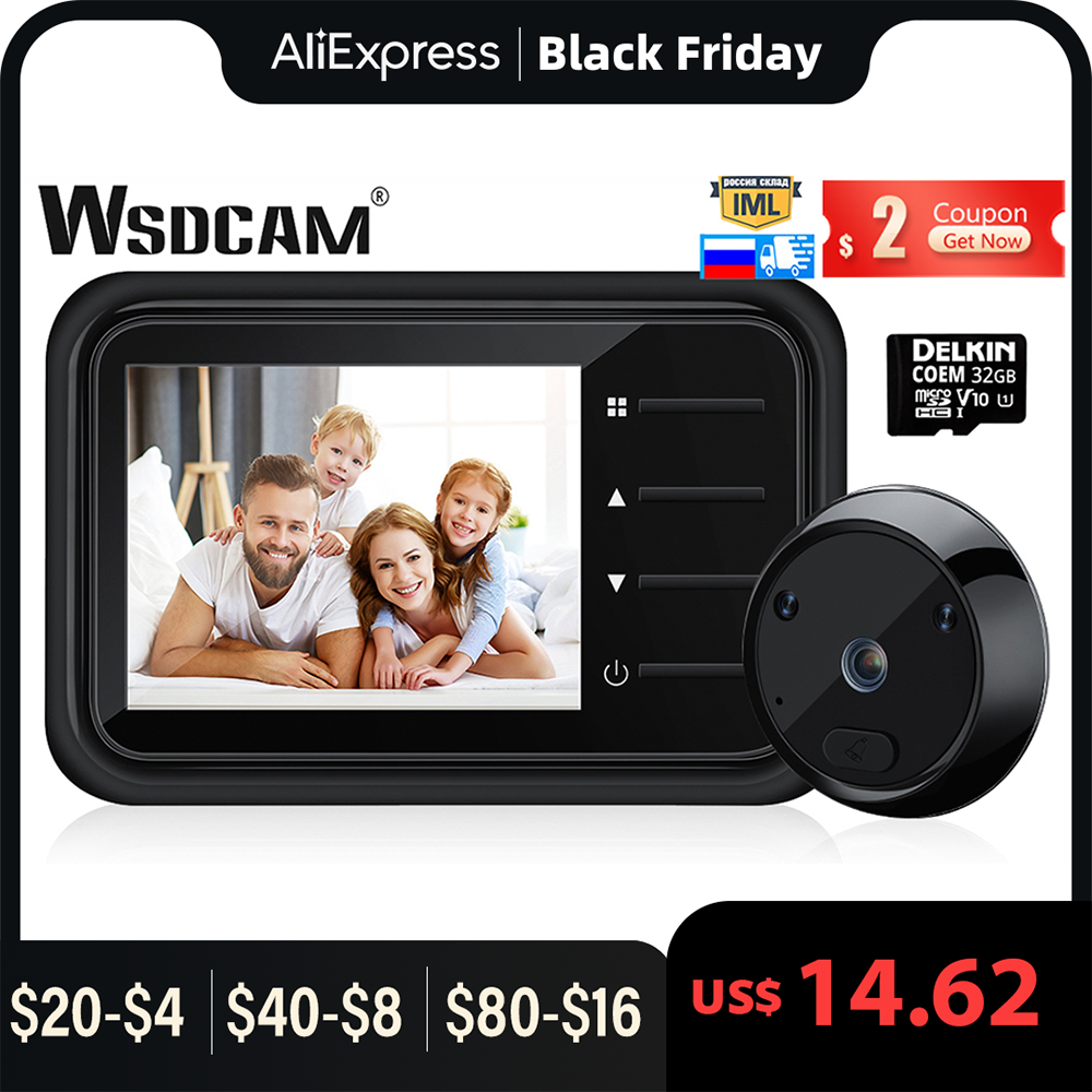 WSDCAM Video Peephole Doorbell Camera with Night Vision