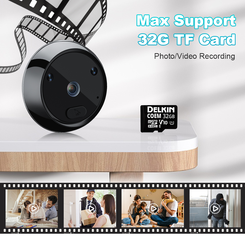 WSDCAM Video Peephole Doorbell Camera with Night Vision