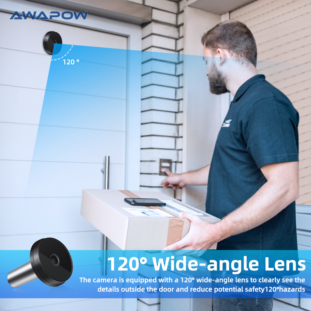 Awapow 3.5 Inch Smart Peephole Doorbell Camera