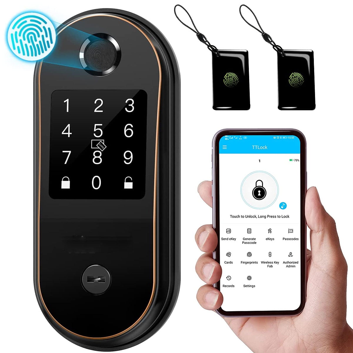 5-in-1 Smart Fingerprint Bluetooth Deadbolt Lock