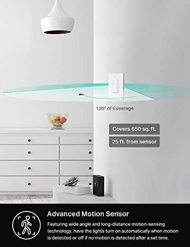 Kasa Smart Motion Sensor Light Switch, Wi-Fi
