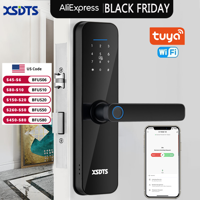 Tuya Smart Door Lock with Fingerprint and Keypad