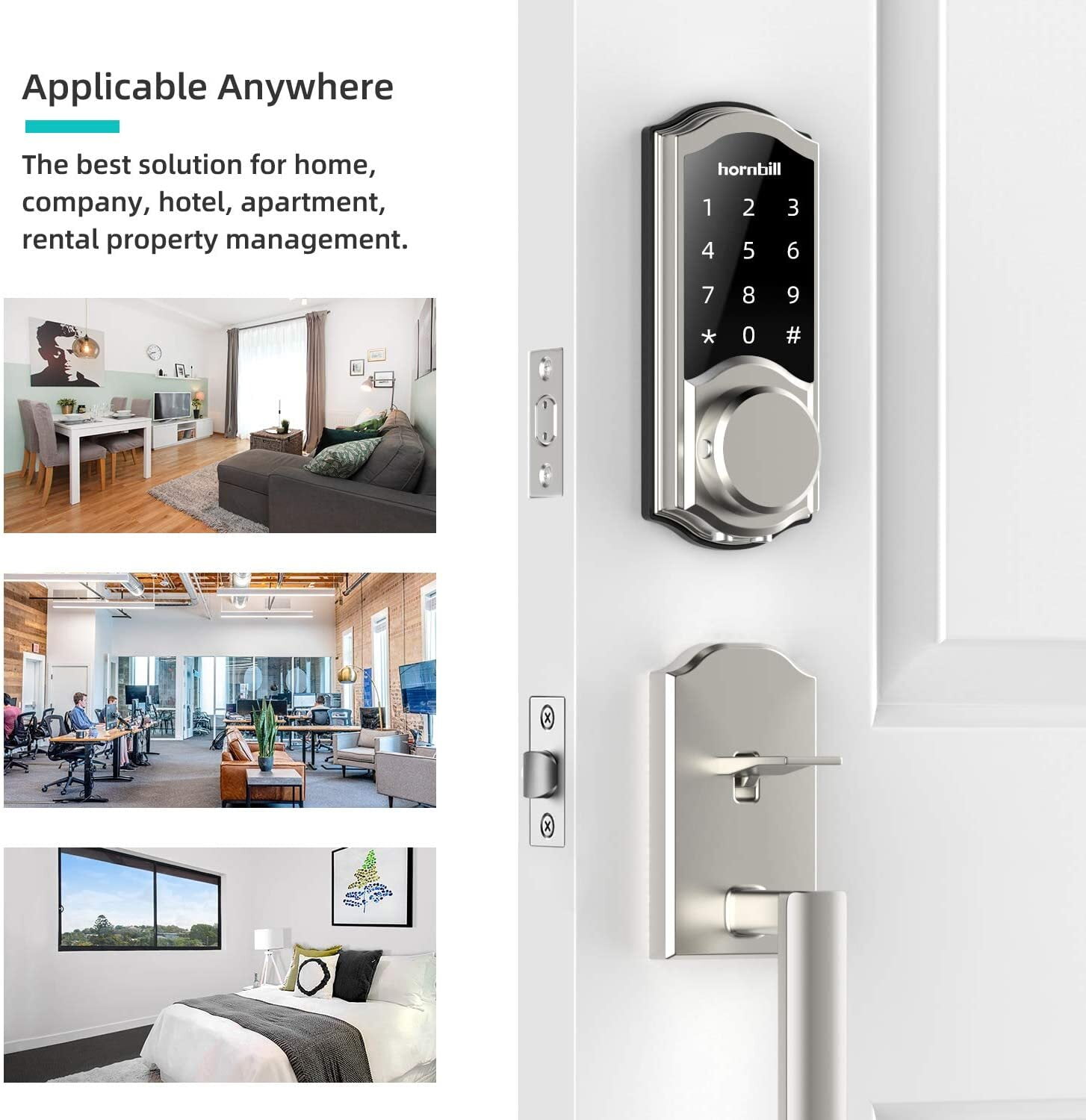 Hornbill Smart Deadbolt with Keypad and Bluetooth