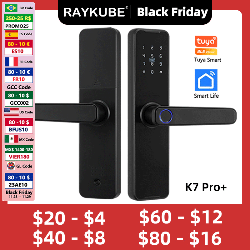 RAYKUBE K7 Pro+ Smart Fingerprint Door Lock