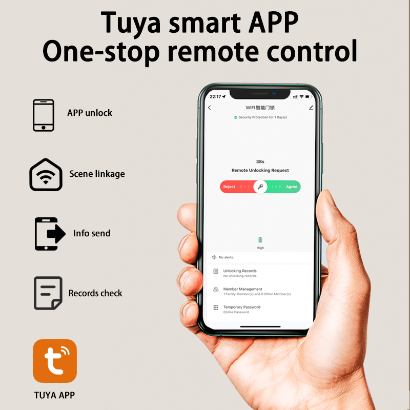 Tuya Smart Door Lock with Fingerprint and Keypad