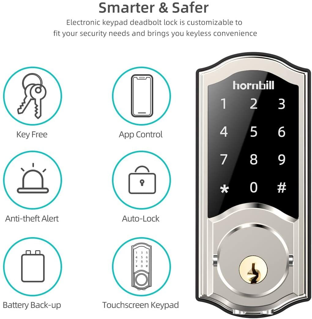 Hornbill Smart Deadbolt with Keypad and Bluetooth