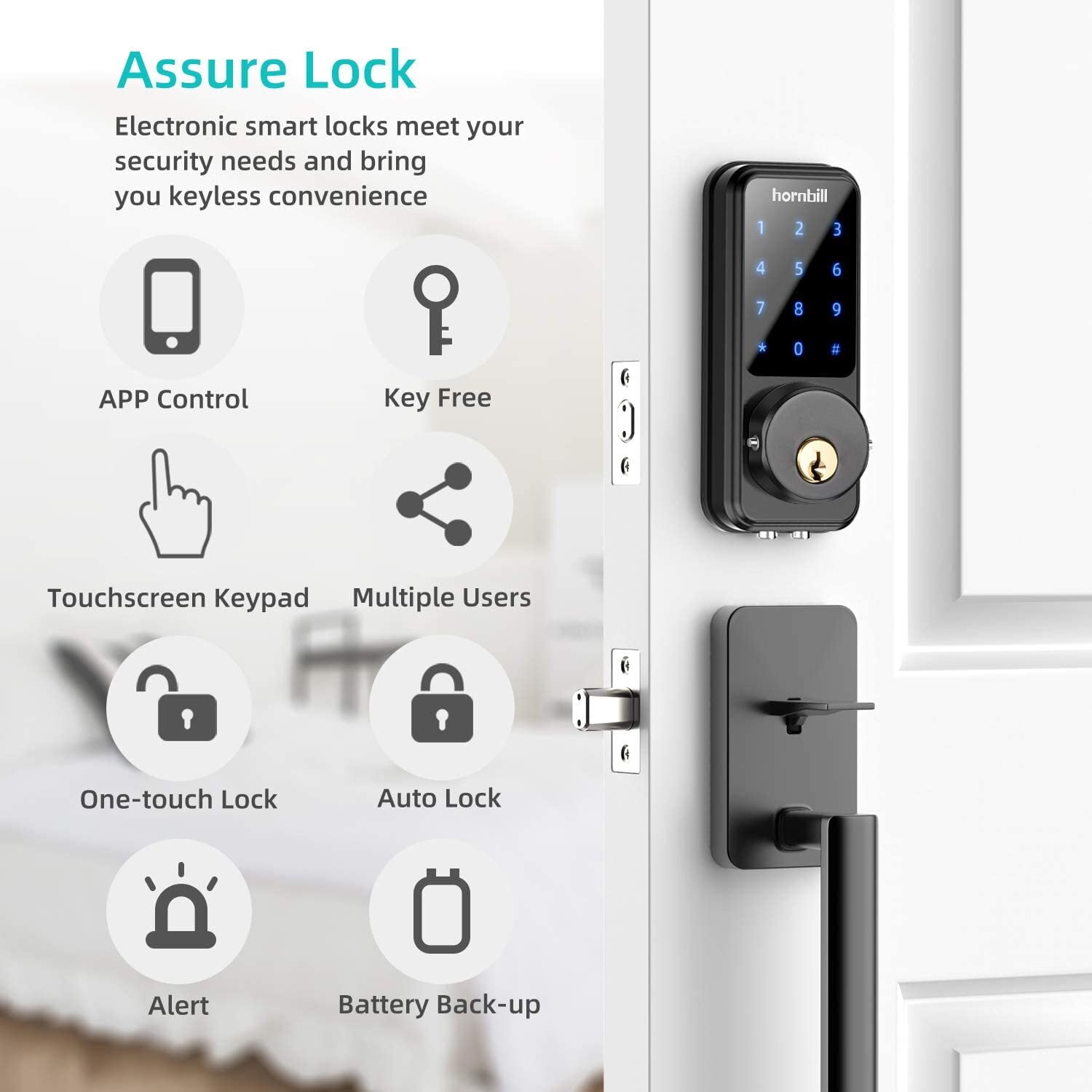Hornbill Keyless Smart Deadbolt Lock with Keypad