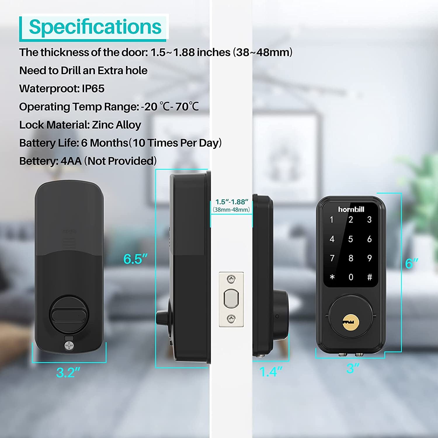 Hornbill Keyless Smart Deadbolt Lock with Keypad