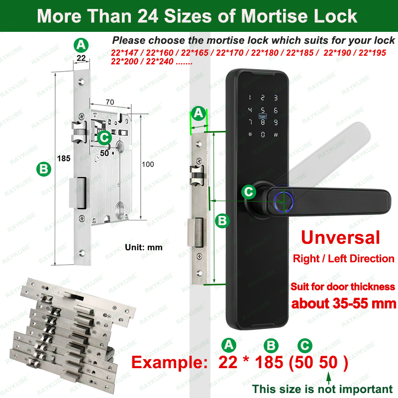 RAYKUBE K7 Pro+ Smart Fingerprint Door Lock