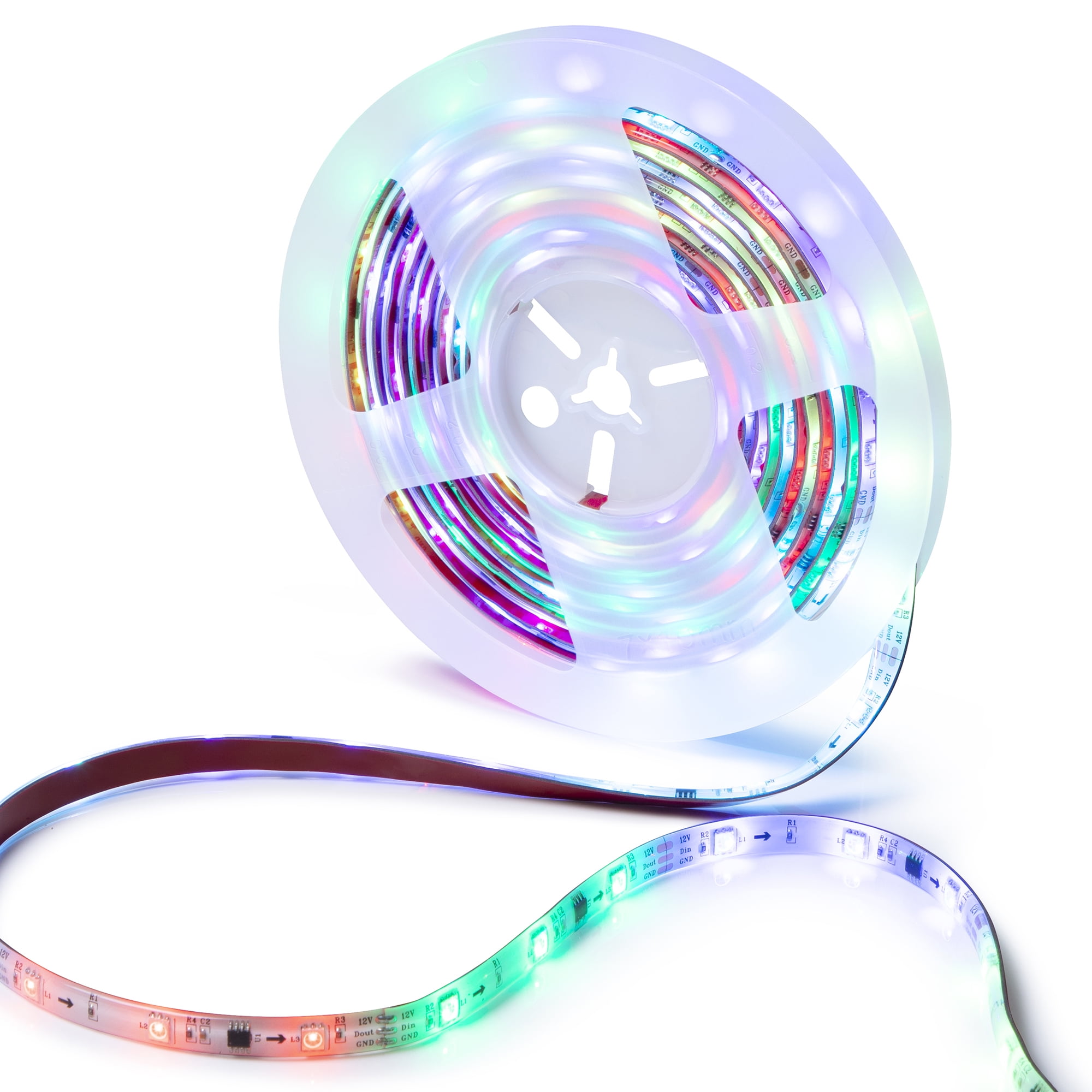 Smart RGBW Sound-Sync Strip Lights - 16ft