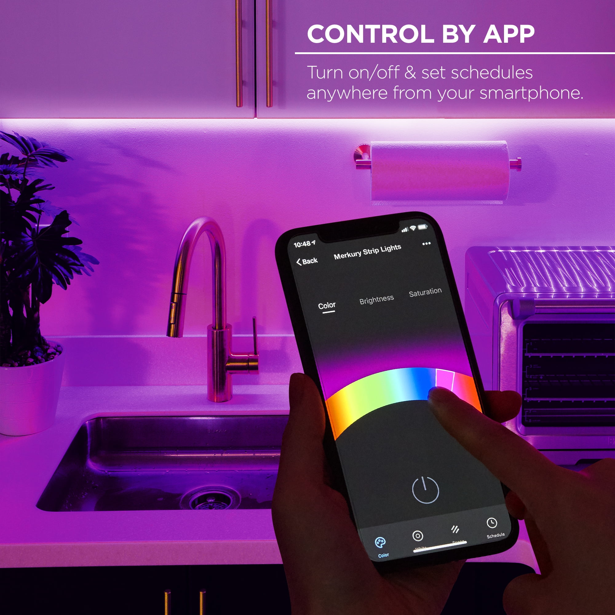 Smart Dimmable LED Strip Lights, 6.5ft