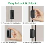 Home Security Door Lock Reinforcement - Child Proof High Security Door Locks with 3" Stop Withstand 800 lbs for Inward Swinging Front Door, Night Kids Safety Metal Flip Deadbolt Latch Defend Home