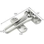 Topbuti Home Security Door Lock, 2 Pack Latch Guard Clasp Front Door Locks for Kids, Home Reinforcement Lock for Swing-in Doors, Hotel Door Latches, Thicken Solid Aluminium Alloy, Satin Nickel