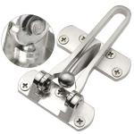 Topbuti Home Security Door Lock, 2 Pack Latch Guard Clasp Front Door Locks for Kids, Home Reinforcement Lock for Swing-in Doors, Hotel Door Latches, Thicken Solid Aluminium Alloy, Satin Nickel