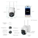 ZUMIMALL Security Cameras Wireless Outdoor, 360°View, 2K Battery Powered Cameras for Home Security, 3MP Color Night Vision, 2-Way Talk, IP66, AI Analysis, Cloud Storage, Alexa