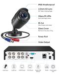 ZOSI 3K Lite Security Camera System Indoor Outdoor,AI Human/Vehicle Detection,Night Vision,Remote Access,4pcs 1080P 1920TVL Weatherproof Surveillance Cameras,H.265+ 8CH CCTV DVR(NO HDD)