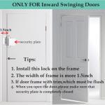 Home Security Door Lock,2 Pack Child Proof Door Reinforcement Lock with Upgraded Stainless Steel Screws for Inward Swinging Door,Privacy Door Latch Defend Home and Hotels