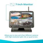 Defender PHOENIXM2 Non-WiFi Plug-in Power Security Cameras- for Home & Business Surveillance Indoor & Outdoor Bullet Cameras with 7 Inch LCD Display Monitor (2 Cameras)