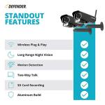 Defender PHOENIXM2 Non-WiFi Plug-in Power Security Cameras- for Home & Business Surveillance Indoor & Outdoor Bullet Cameras with 7 Inch LCD Display Monitor (2 Cameras)