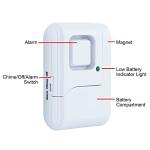 GE Personal Security Window and Door Alarm, 2 Pack, DIY Protection, Burglar Alert, Wireless Chime/Alarm, Easy Installation, Home Security, Ideal for Home, Garage, Apartment and More, White, 45115