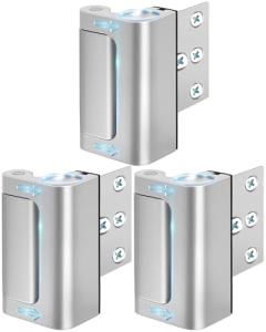 Home Security Door Lock 3 Pack Metal Door Reinforcement Lock for Kids Safety Top Front Door Child Proof Safety Lock Defend High Security Door Locks Latch Withstand 800lbs for Inside Swing Door Chain