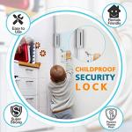 Home Security Door Lock 3 Pack Metal Door Reinforcement Lock for Kids Safety Top Front Door Child Proof Safety Lock Defend High Security Door Locks Latch Withstand 800lbs for Inside Swing Door Chain