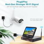 Cromorc 10CH Expandable Wireless Security Camera System with 10.1" Monitor 4pcs 5MP Indoor Outdoor Camera 1-Way Audio Night Vision Motion Detection Home Business CCTV Surveillance 1TB HDD