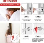 Portable Door Lock 2Pack Extra Lock for Additional Privacy and Safety in Home,Hotel and Apartment,Prevent Unauthorized Entry,Protect Family Security in Traveling,Home,Bedroom,Hotel,Apartment,AirBNB