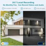 Cromorc 10CH Expandable Wireless Security Camera System with 10.1" Monitor 4pcs 5MP Indoor Outdoor Camera 1-Way Audio Night Vision Motion Detection Home Business CCTV Surveillance 1TB HDD