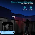 Cromorc 10CH Expandable Wireless Security Camera System with 10.1" Monitor 4pcs 5MP Indoor Outdoor Camera 1-Way Audio Night Vision Motion Detection Home Business CCTV Surveillance 1TB HDD