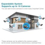 Cromorc 10CH Expandable Wireless Security Camera System with 10.1" Monitor 4pcs 5MP Indoor Outdoor Camera 1-Way Audio Night Vision Motion Detection Home Business CCTV Surveillance 1TB HDD