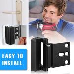 Steinwhale 3Pack Home Security Door Reinforcement Lock, Childproof Safety Door Lock Latch Inside Stopper, Add High Security to Prevent Home Unauthorized Entry, Aluminum Construction Finish Black