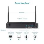 Cromorc 10CH Expandable Wireless Security Camera System with 10.1" Monitor 4pcs 5MP Indoor Outdoor Camera 1-Way Audio Night Vision Motion Detection Home Business CCTV Surveillance 1TB HDD