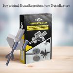 Original Trustella Heavy-Duty Portable Door Lock - Stainless Steel Security Device for Enhanced Safety - Ideal for Home, Travel, Hotels, Apartments - Silicone Protector Caps Included (1, Black)