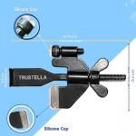 Original Trustella Heavy-Duty Portable Door Lock - Stainless Steel Security Device for Enhanced Safety - Ideal for Home, Travel, Hotels, Apartments - Silicone Protector Caps Included (1, Black)