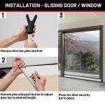 Door Stoppers Security Bar 2 Pack - Heavy Duty Door Jammer - Adjustable Sliding Door Lock Bar - Door Barricade Security Bars for Window, Front Door, Patio Door, Apartment, Home, Hotel Room