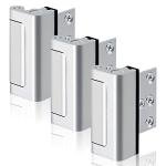 GreaTalent 3PACK Home Security Door Reinforcement Lock Childproof, Add High Security to Home Prevent Unauthorized Entry, Aluminum Construction Finish, Frame Lock, Silver