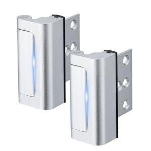 Husfunov 2 Pack Home Security Door Lock,Childproof Door Reinforcement Lock,with 3" Stop Withstand 800 lbs,for Inward Swing Doors,Night Kids Safety Metal Flip Lock Deadbolt Latch (Silver)