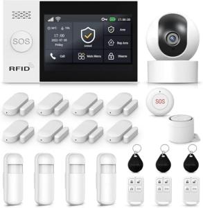 PGST WiFi Alarm System with 5MP HD Security Camera,Wireless Home Security System with Door Alarm Sensor,Motion Detector,The Older SOS Button,Tuya APP Instant Alerts for Villa,Apartment,Kids Safety