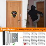 Home Security Door Reinforcement Lock, Upgraded Front Door Locks for Kids Safety Withstand 800 lbs, Child Proof Door Lock, Extra Door Lock from Inside Prevent Unauthorized Entry (2 Pack, Silver)