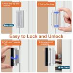 Husfunov 2 Pack Home Security Door Lock,Childproof Door Reinforcement Lock,with 3" Stop Withstand 800 lbs,for Inward Swing Doors,Night Kids Safety Metal Flip Lock Deadbolt Latch (Silver)