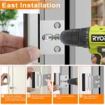 Home Security Door Reinforcement Lock, Upgraded Front Door Locks for Kids Safety Withstand 800 lbs, Child Proof Door Lock, Extra Door Lock from Inside Prevent Unauthorized Entry (2 Pack, Silver)