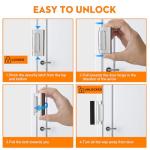 Home Security Door Reinforcement Lock, Upgraded Front Door Locks for Kids Safety Withstand 800 lbs, Child Proof Door Lock, Extra Door Lock from Inside Prevent Unauthorized Entry (2 Pack, Silver)