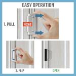 GreaTalent 3PACK Home Security Door Reinforcement Lock Childproof, Add High Security to Home Prevent Unauthorized Entry, Aluminum Construction Finish, Frame Lock, Silver