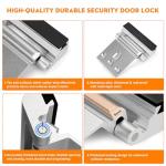 Home Security Door Reinforcement Lock, Upgraded Front Door Locks for Kids Safety Withstand 800 lbs, Child Proof Door Lock, Extra Door Lock from Inside Prevent Unauthorized Entry (2 Pack, Silver)